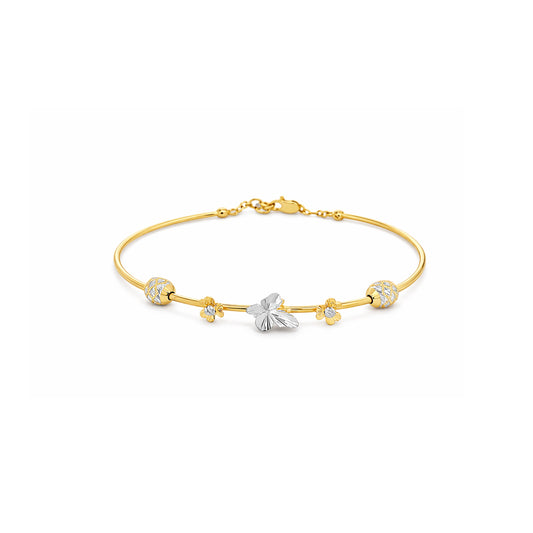 Floral Charm Gold Bracelet