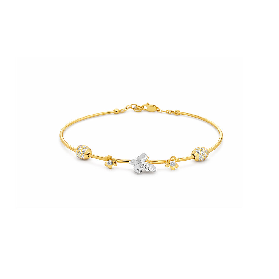 Floral Charm Gold Bracelet