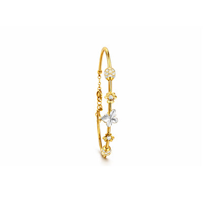 Floral Charm Gold Bracelet