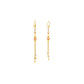 Tri-Tone Bead Tassel Gold Earrings