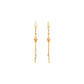 Tri-Tone Bead Tassel Gold Earrings