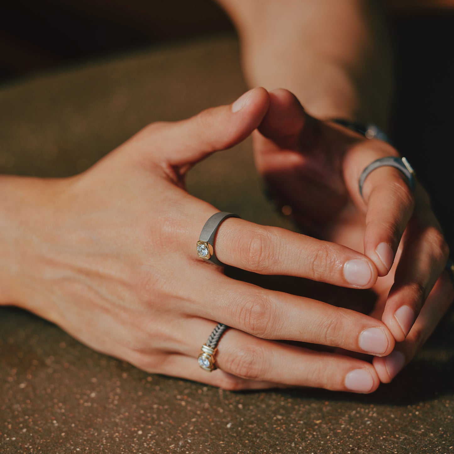 Rope Textured Titanium Ring