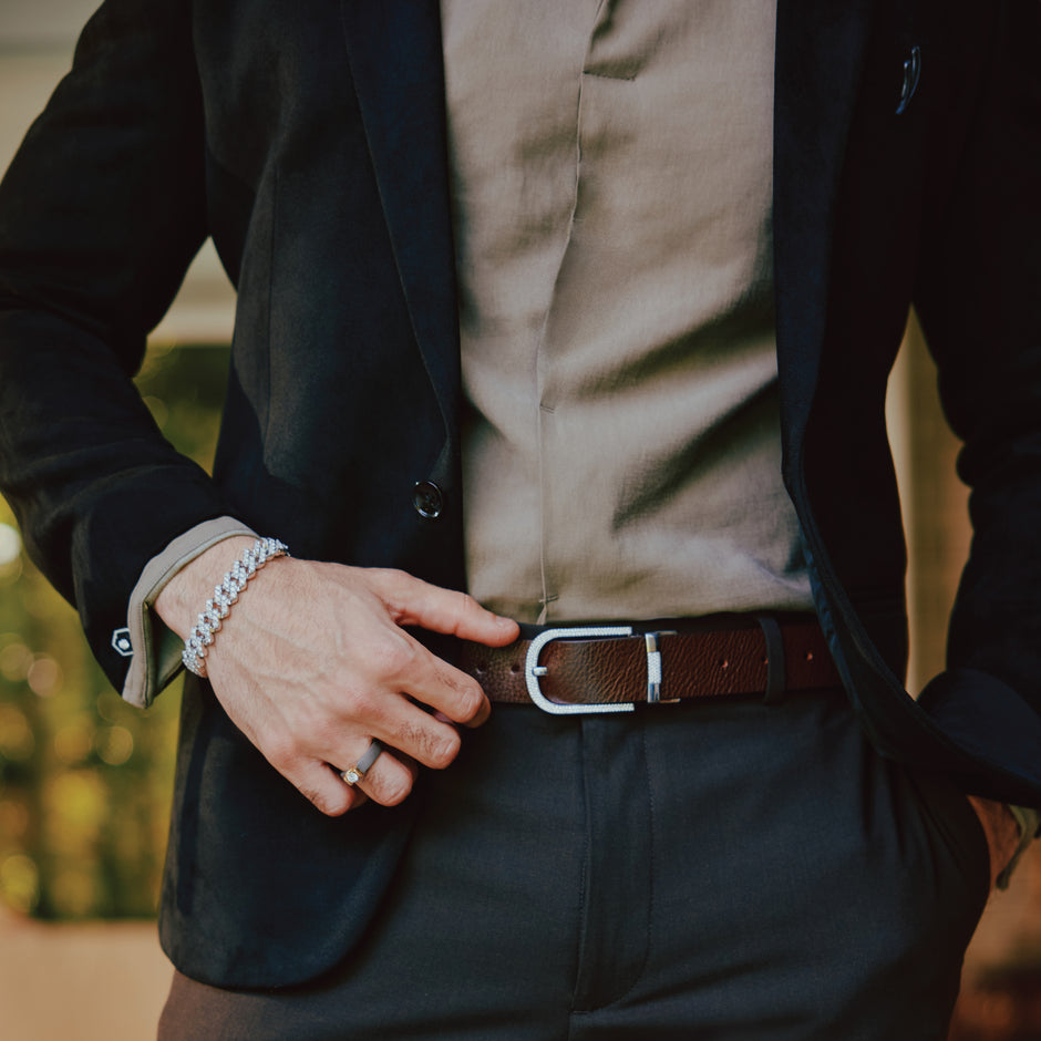 Hexagon Drop Diamond Cufflinks