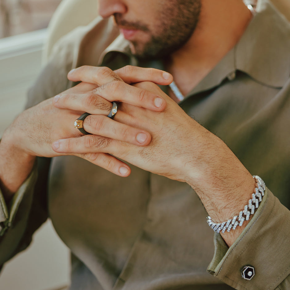 Classic Bezel Titanium Ring