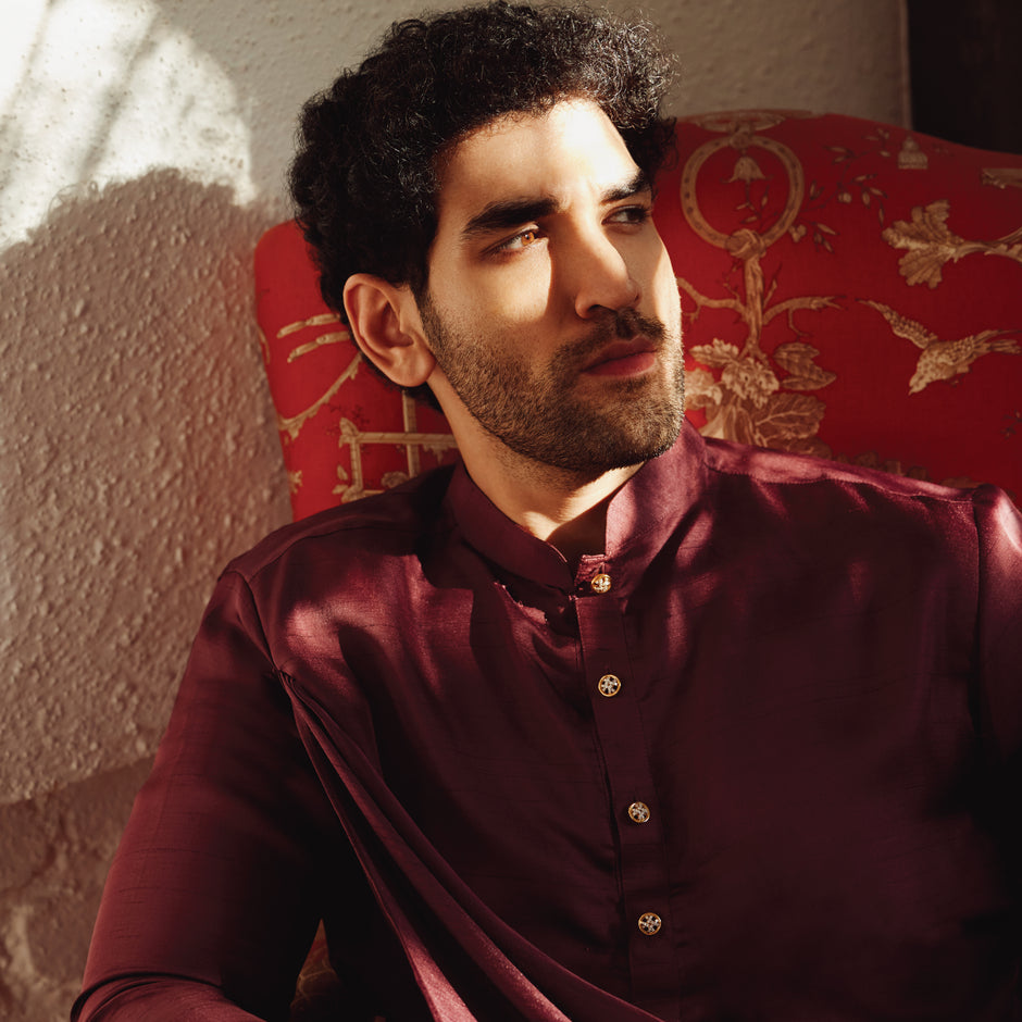 Woven Mesh Diamond Kurta Buttons