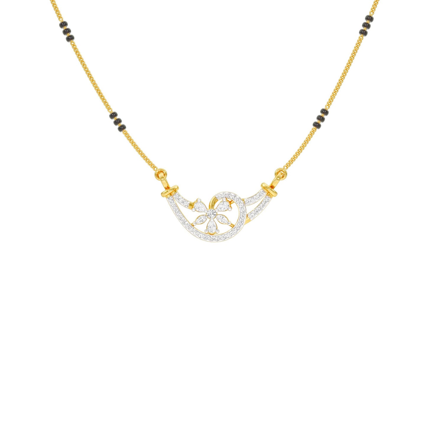 Jasmine Glow Diamond Mangalsutra 18 KT / Yellow Gold