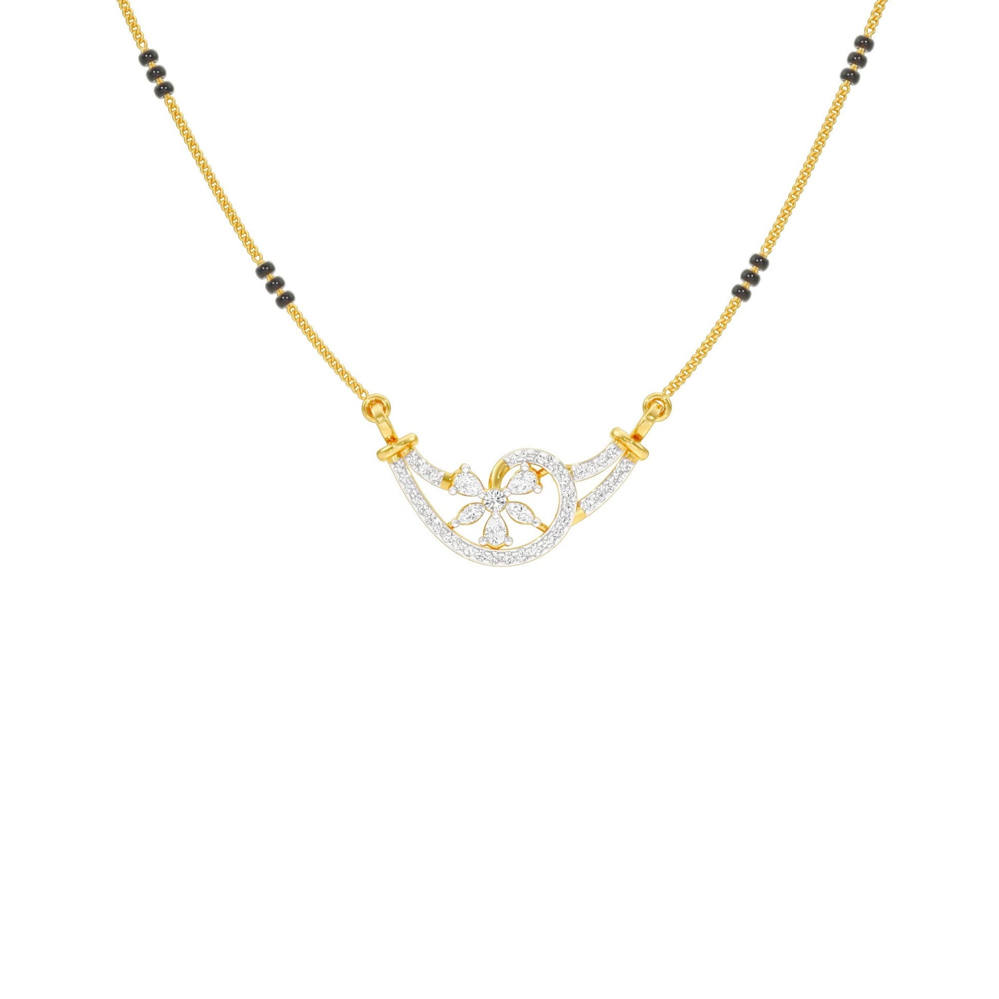 Jasmine Glow Diamond Mangalsutra 18 KT / Yellow Gold