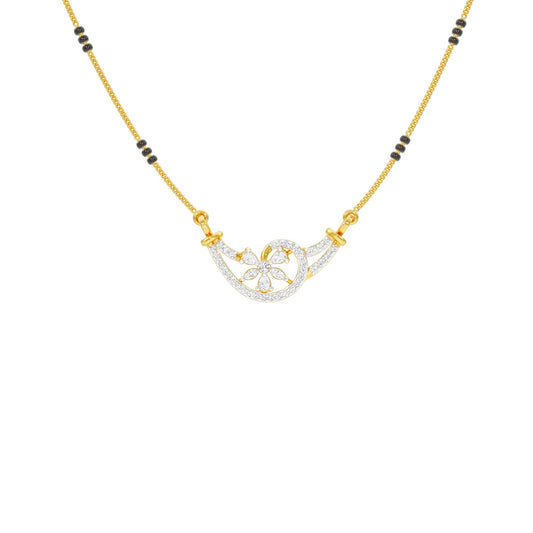 Jasmine Glow Diamond Mangalsutra 18 KT / Yellow Gold