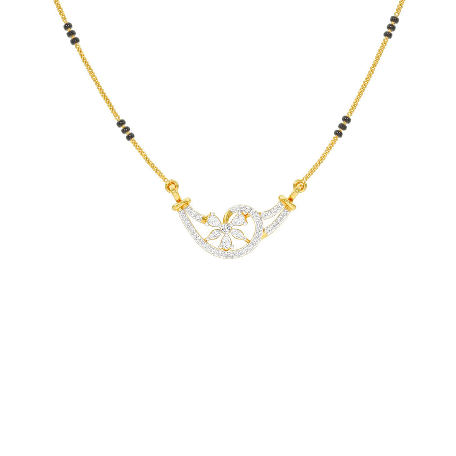 Jasmine Glow Diamond Mangalsutra 18 KT / Yellow Gold