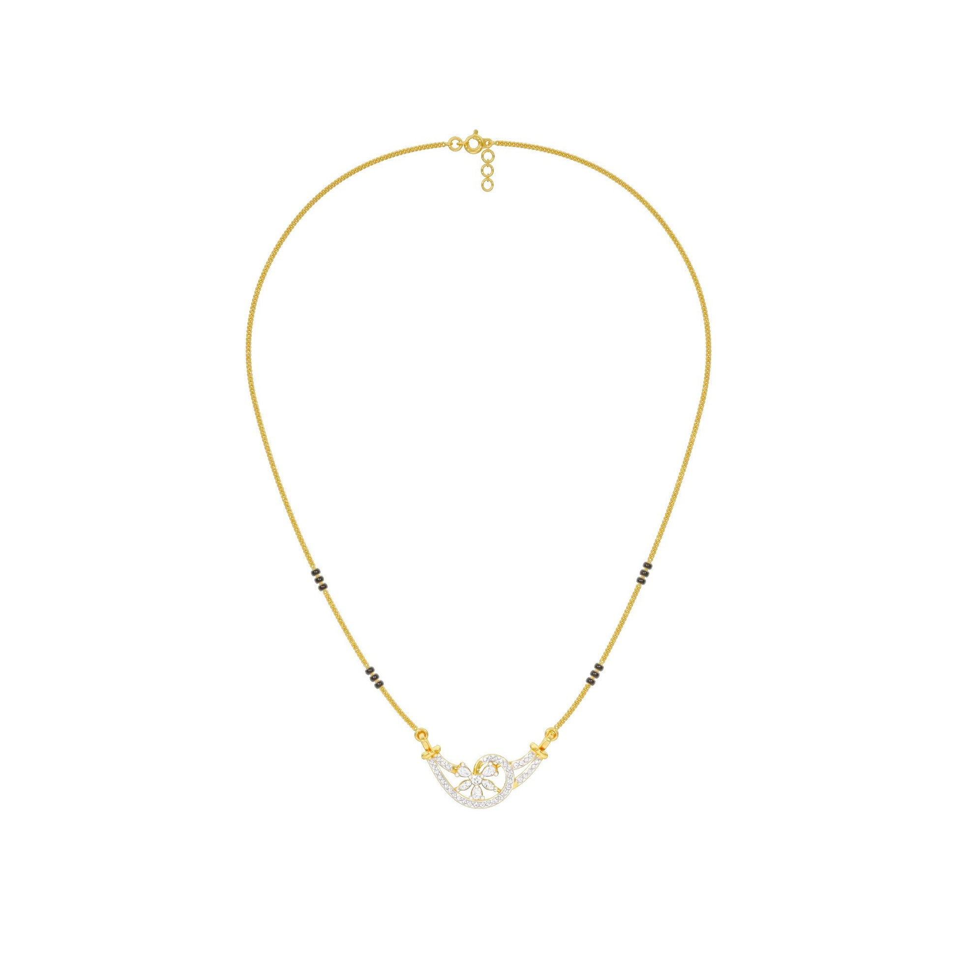 Jasmine Glow Diamond Mangalsutra 18 KT / Yellow Gold