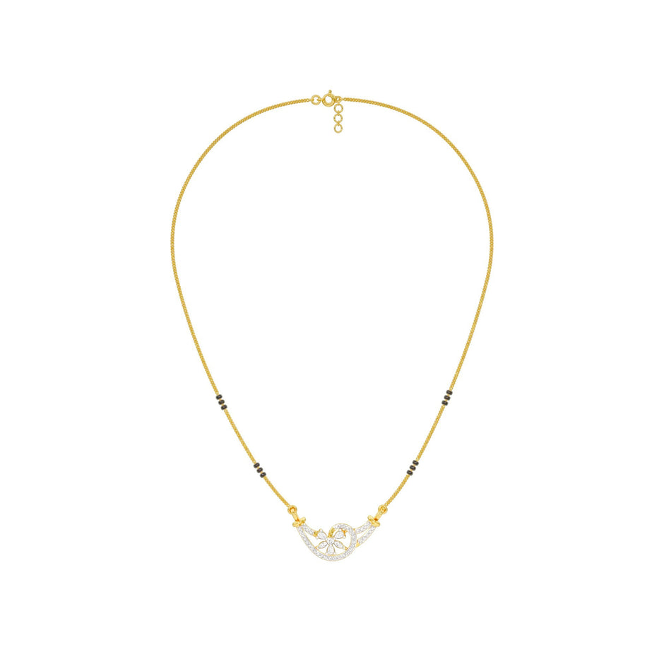 Jasmine Glow Diamond Mangalsutra 18 KT / Yellow Gold