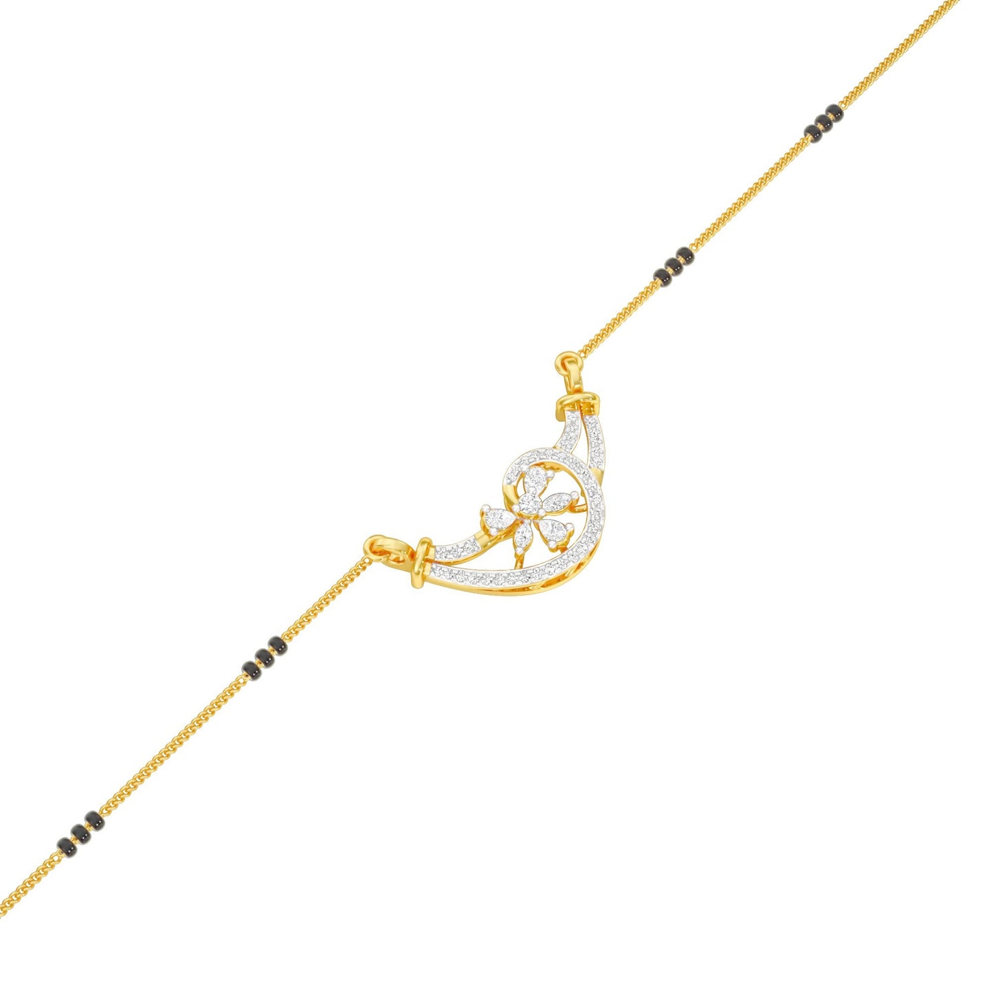 Jasmine Glow Diamond Mangalsutra 18 KT / Yellow Gold