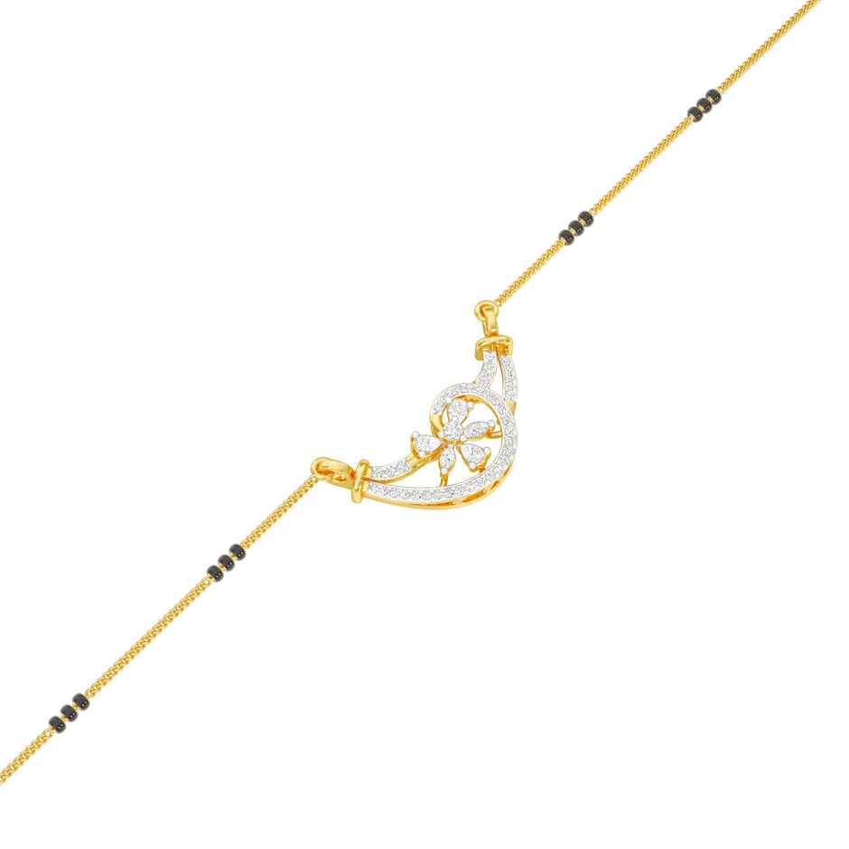 Jasmine Glow Diamond Mangalsutra 18 KT / Yellow Gold