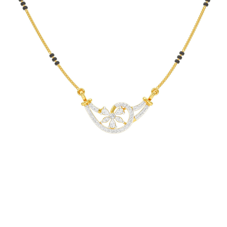 Jasmine Glow Diamond Mangalsutra 18 KT / Yellow Gold