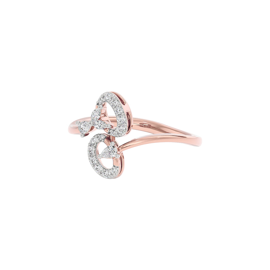 Leaf Blaze Diamond Ring 18 KT / Rose Gold / 22