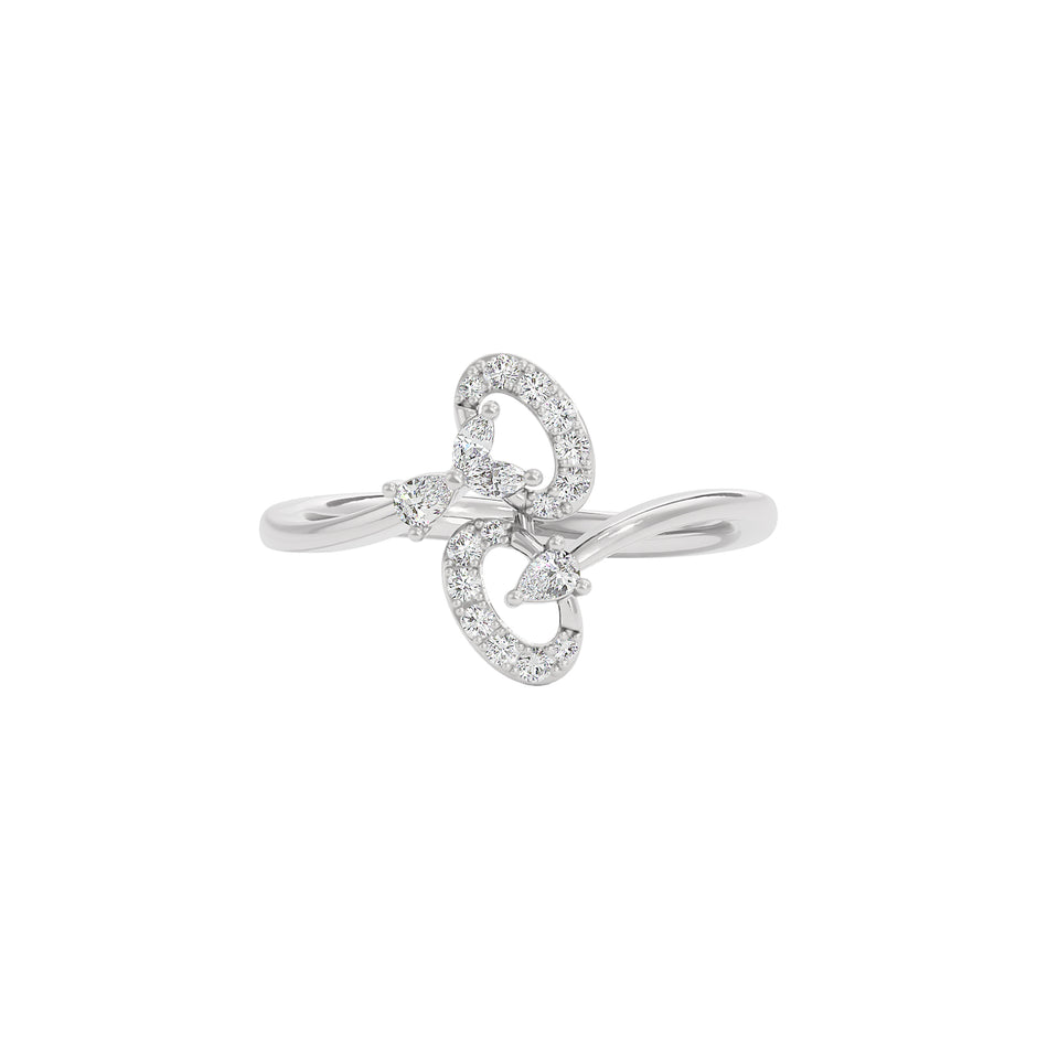Leaf Blaze Diamond Ring 18 KT / White Gold / 22