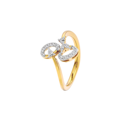 Leaf Blaze Diamond Ring 18 KT / Yellow Gold / 22
