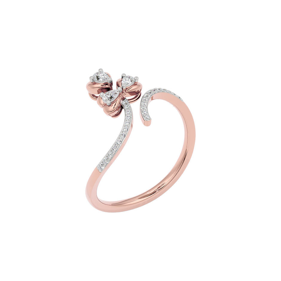 Trinity Hearts Diamond Ring 18 KT / Rose Gold / 22