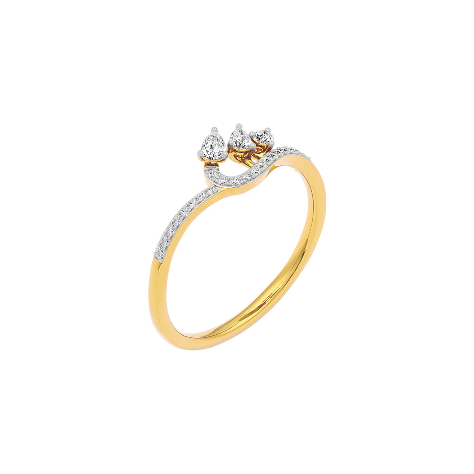 Tiara Diamond Ring 18 KT / Yellow Gold / 22