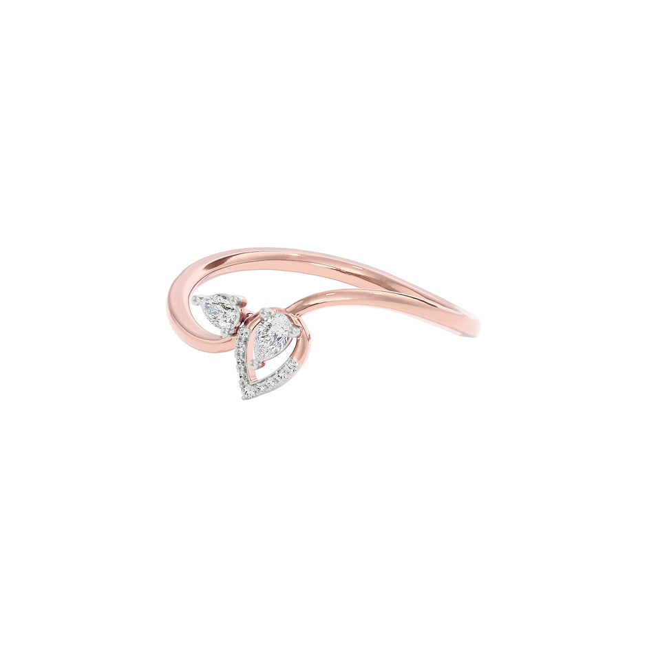 Budding Leaf Diamond Ring 18 KT / Rose Gold / 22