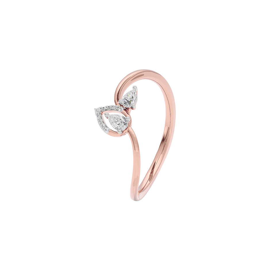 Budding Leaf Diamond Ring 18 KT / Rose Gold / 22