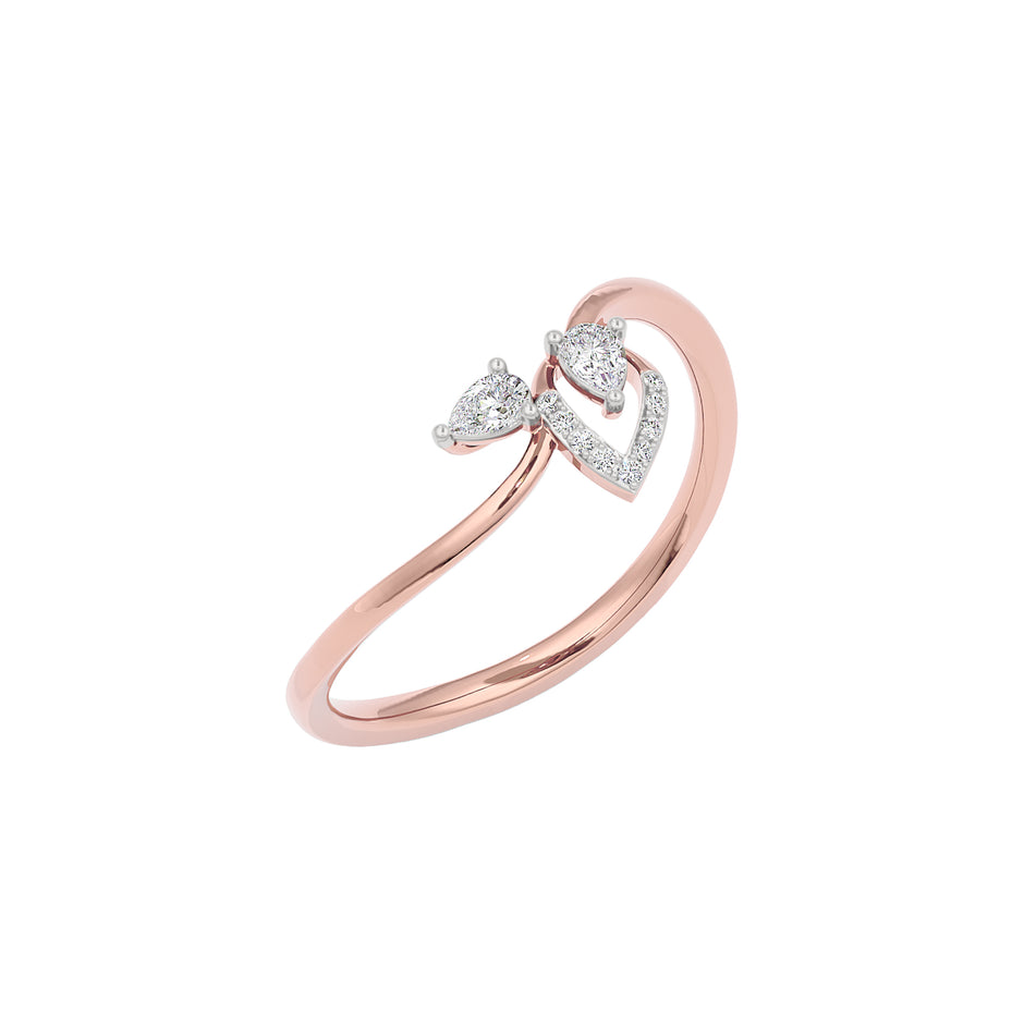 Budding Leaf Diamond Ring 18 KT / Rose Gold / 22