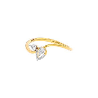 Budding Leaf Diamond Ring 18 KT / Yellow Gold / 22