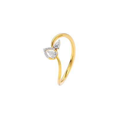 Budding Leaf Diamond Ring 18 KT / Yellow Gold / 22