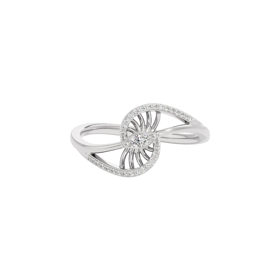Whirlwind Diamond Ring 18 KT / White Gold / 22