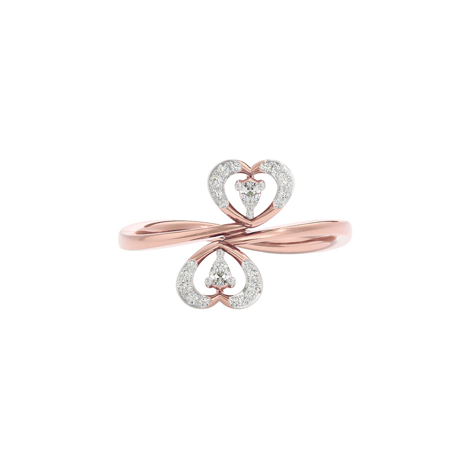 Love Twins Diamond Ring 18 KT / Rose Gold / 22