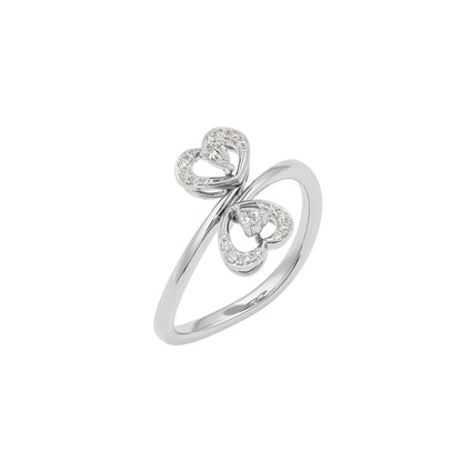 Love Twins Diamond Ring 18 KT / White Gold / 22