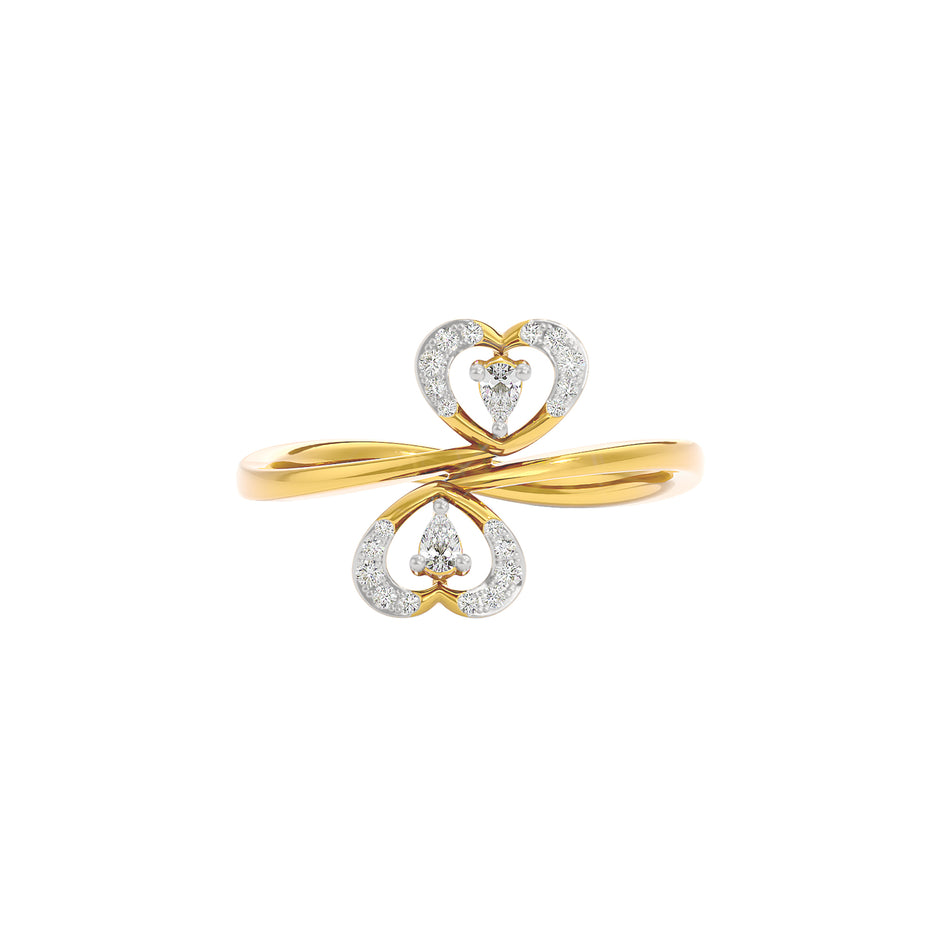 Love Twins Diamond Ring 18 KT / Yellow Gold / 22