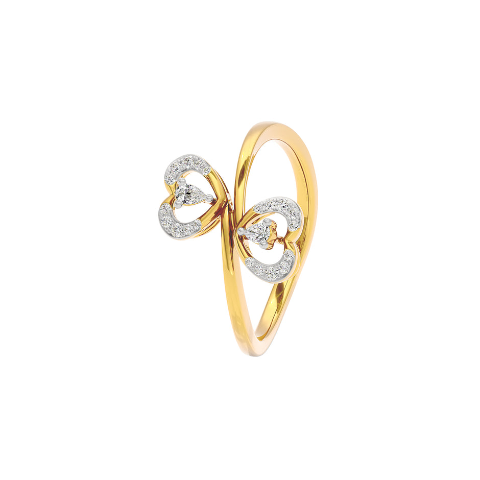 Love Twins Diamond Ring 18 KT / Yellow Gold / 22