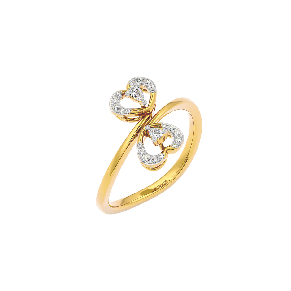 Love Twins Diamond Ring 18 KT / Yellow Gold / 22
