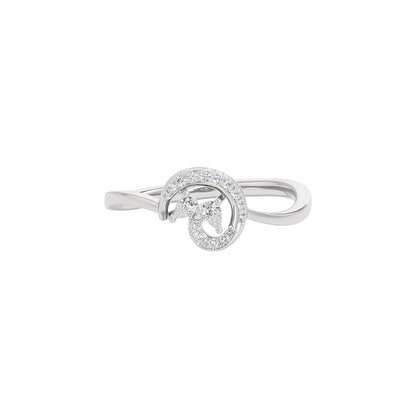 The Lunate Diamond Ring 18 KT / White Gold / 22