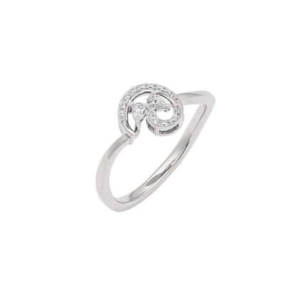 The Lunate Diamond Ring 18 KT / White Gold / 22