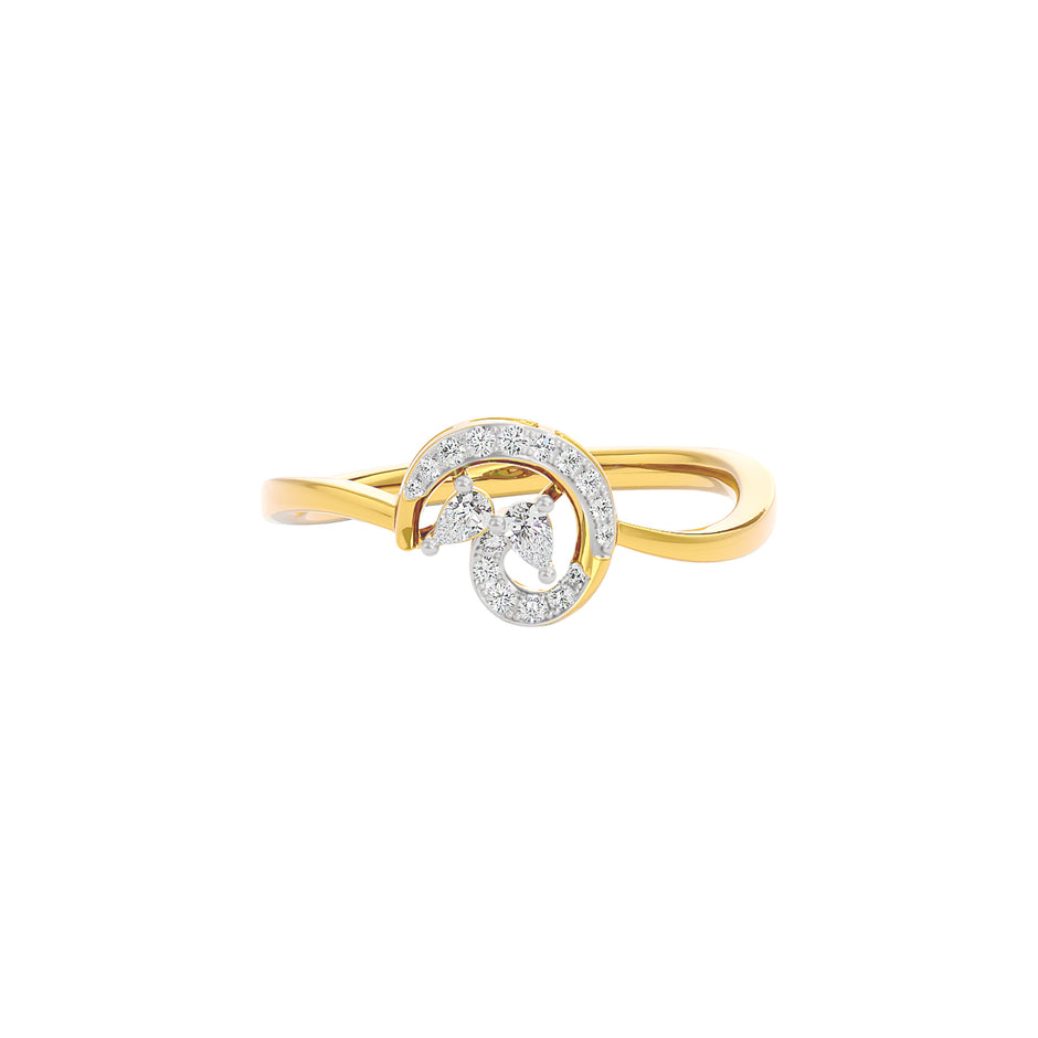 The Lunate Diamond Ring 18 KT / Yellow Gold / 22