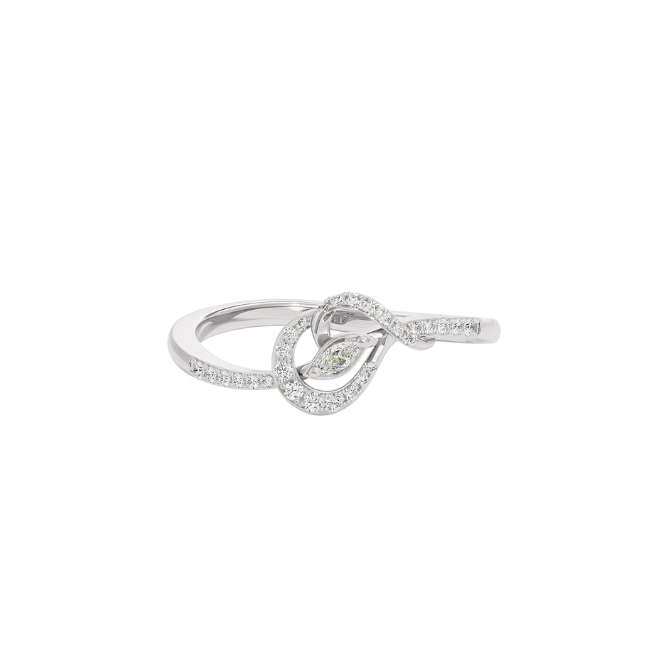 Radial Loop Diamond Ring 18 KT / White Gold / 22