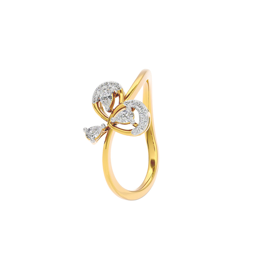 Interflorette Diamond Ring 18 KT / Yellow Gold / 22