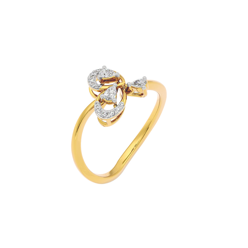 Interflorette Diamond Ring 18 KT / Yellow Gold / 22