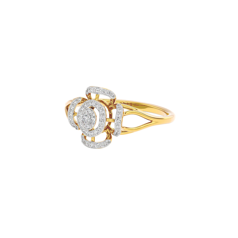 Aurora Flow Diamond Ring 18 KT / Yellow Gold / 22