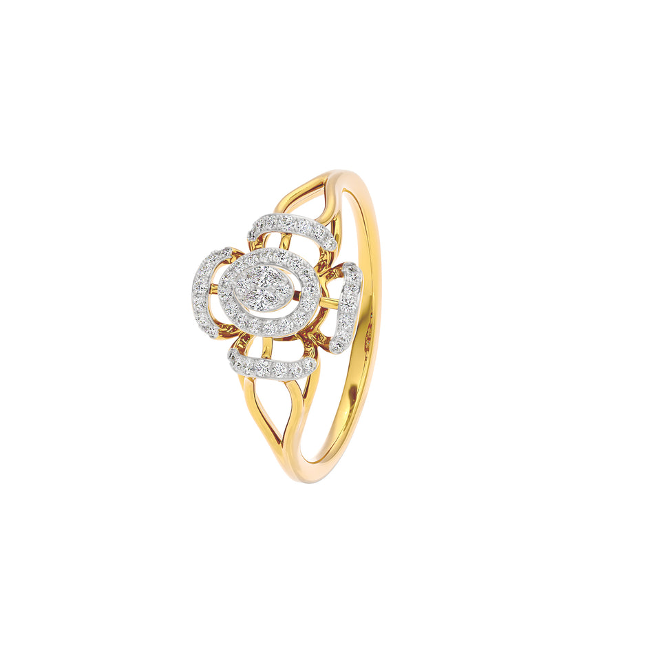 Aurora Flow Diamond Ring 18 KT / Yellow Gold / 22