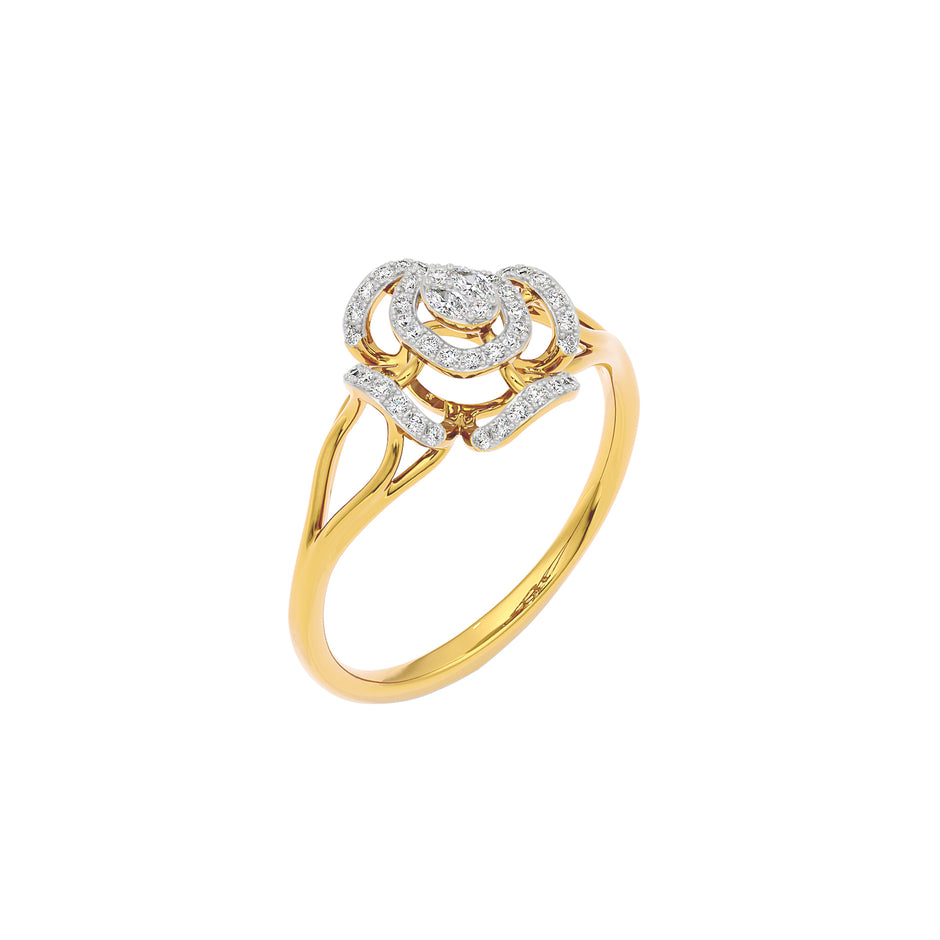 Aurora Flow Diamond Ring 18 KT / Yellow Gold / 22