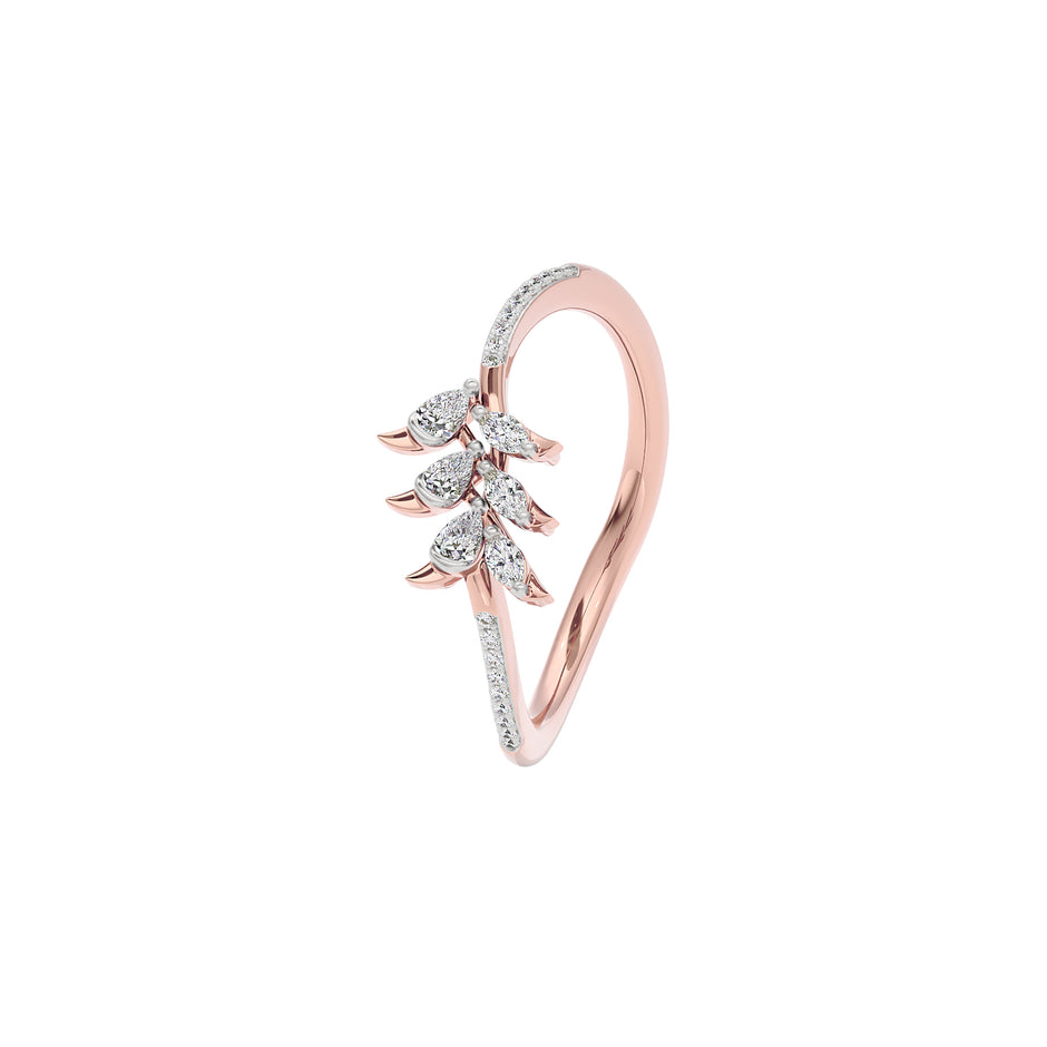 Leafline Diamond Earring 18 KT / Rose Gold / 22