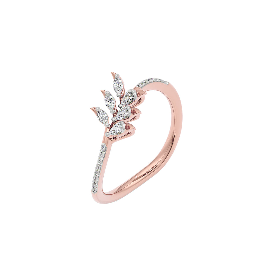 Leafline Diamond Earring 18 KT / Rose Gold / 22