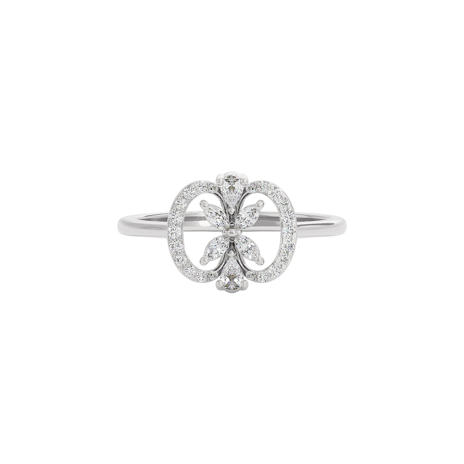 Dainty Spark Diamond Ring 18 KT / White Gold / 22
