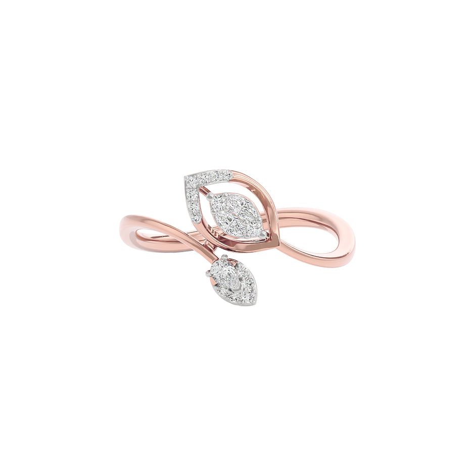 Sparkling Pod Diamond Ring 18 KT / Rose Gold / 22