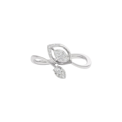 Sparkling Pod Diamond Ring 18 KT / White Gold / 22