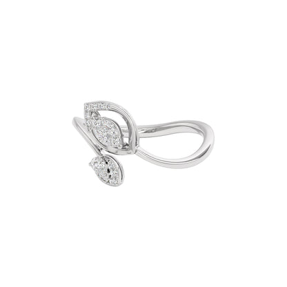 Sparkling Pod Diamond Ring 18 KT / White Gold / 22