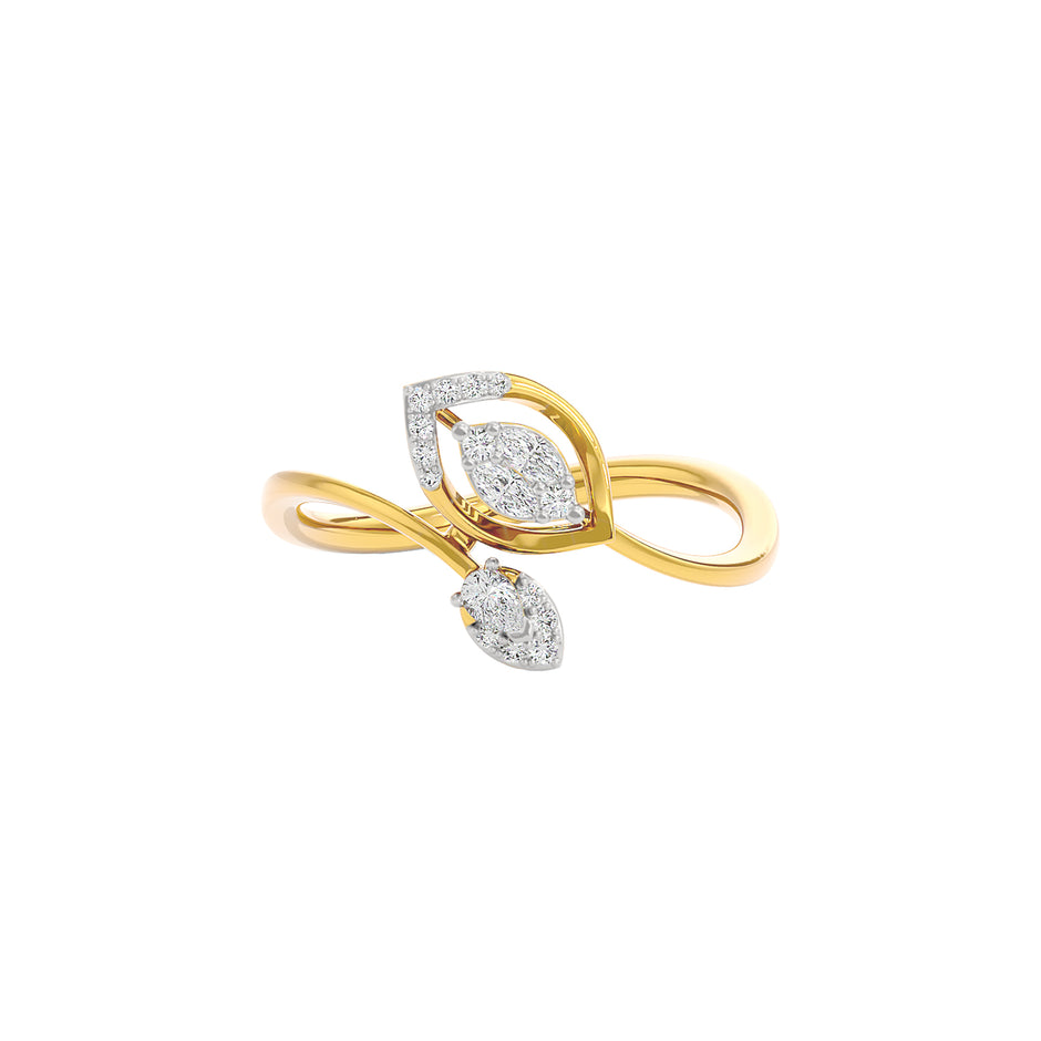 Sparkling Pod Diamond Ring 18 KT / Yellow Gold / 22